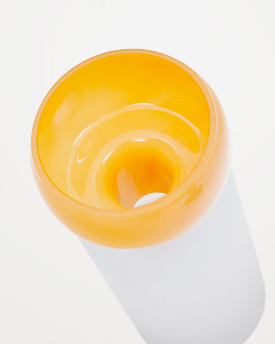 Jarrón Kelse de vidrio transparente y naranja 30,5 cm Jarrón Kelse de vidrio transparente y naranja 30,5 cm