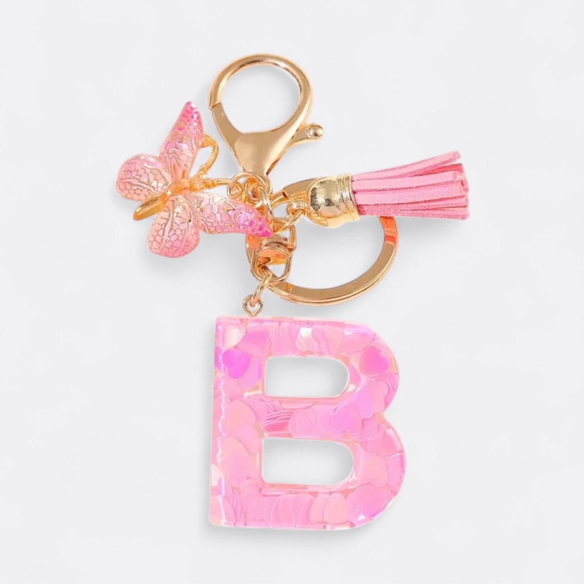 Llavero de letras - B rosa 
