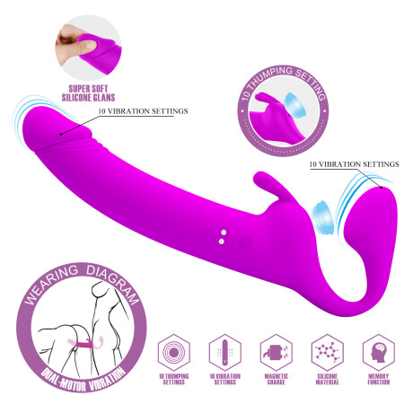 Vibrador Arnés para Parejas Zanini Pretty Love Vibrador Arnés para Parejas Zanini Pretty Love