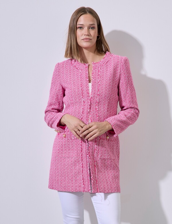 Chaqueta Tweed Larga ROSA/MULTI