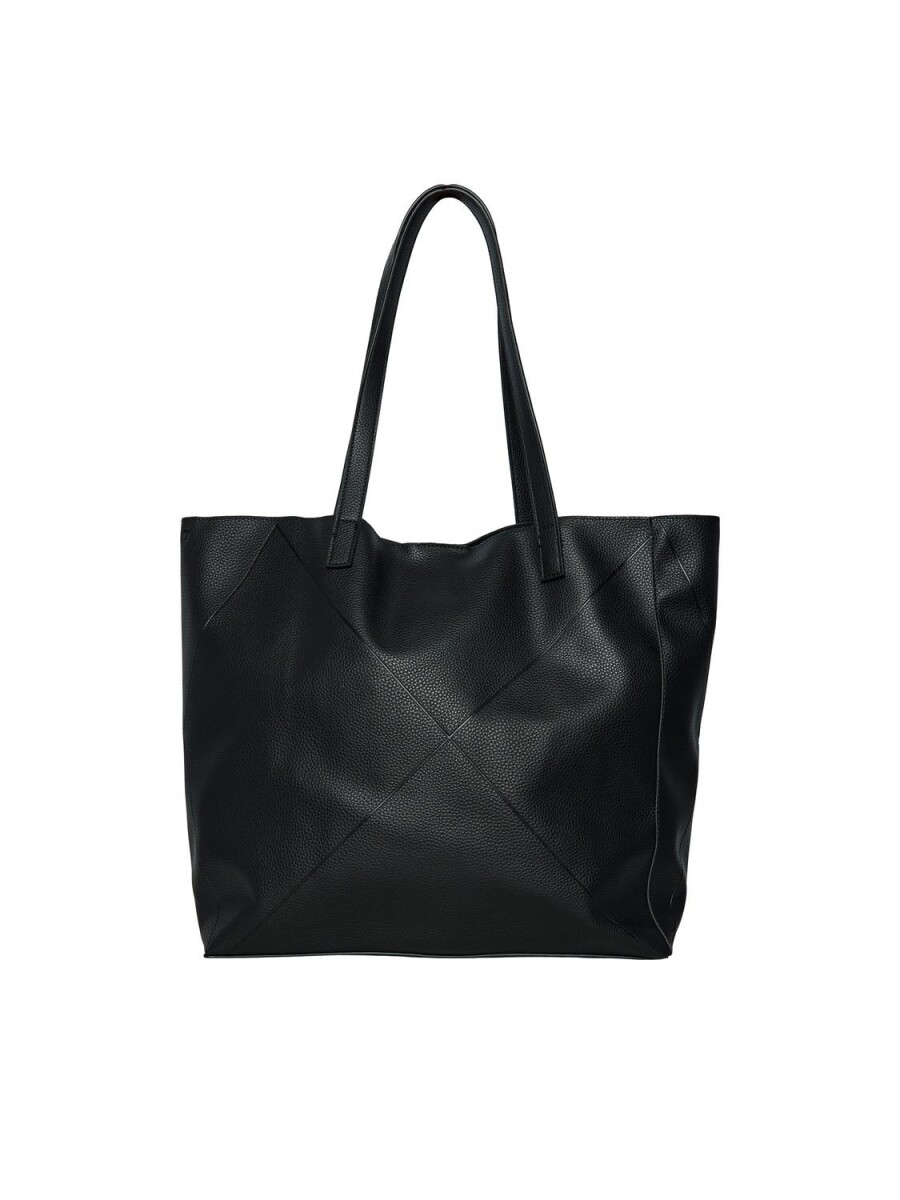 Bolso Sola Shopperbag Efecto Piel - Black 