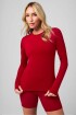 Polo Manga Larga Feather Tech+ Long-Sleeve Top Mujer Holly Berry