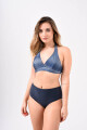 Bikini Marilyn con Bikini Alta Gris/Azul
