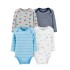 Set Bodies x4 Carters 3M Dino celeste Striped