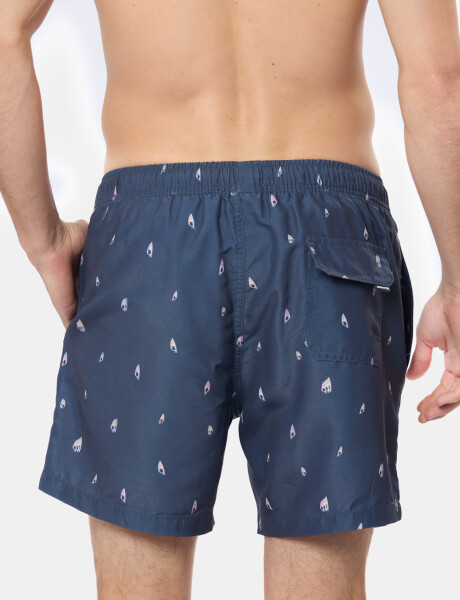 SHORT DE BAÑO ESTAMPADO Azul