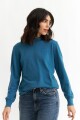 Sweater media polera con puños AZUL