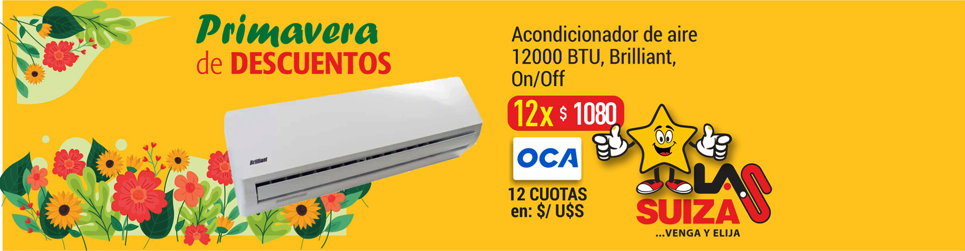 Acondicionador 12000 BTU Brilliant ON/FF