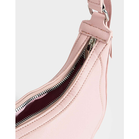 Bandolera Con Charm Rosa Metalizado