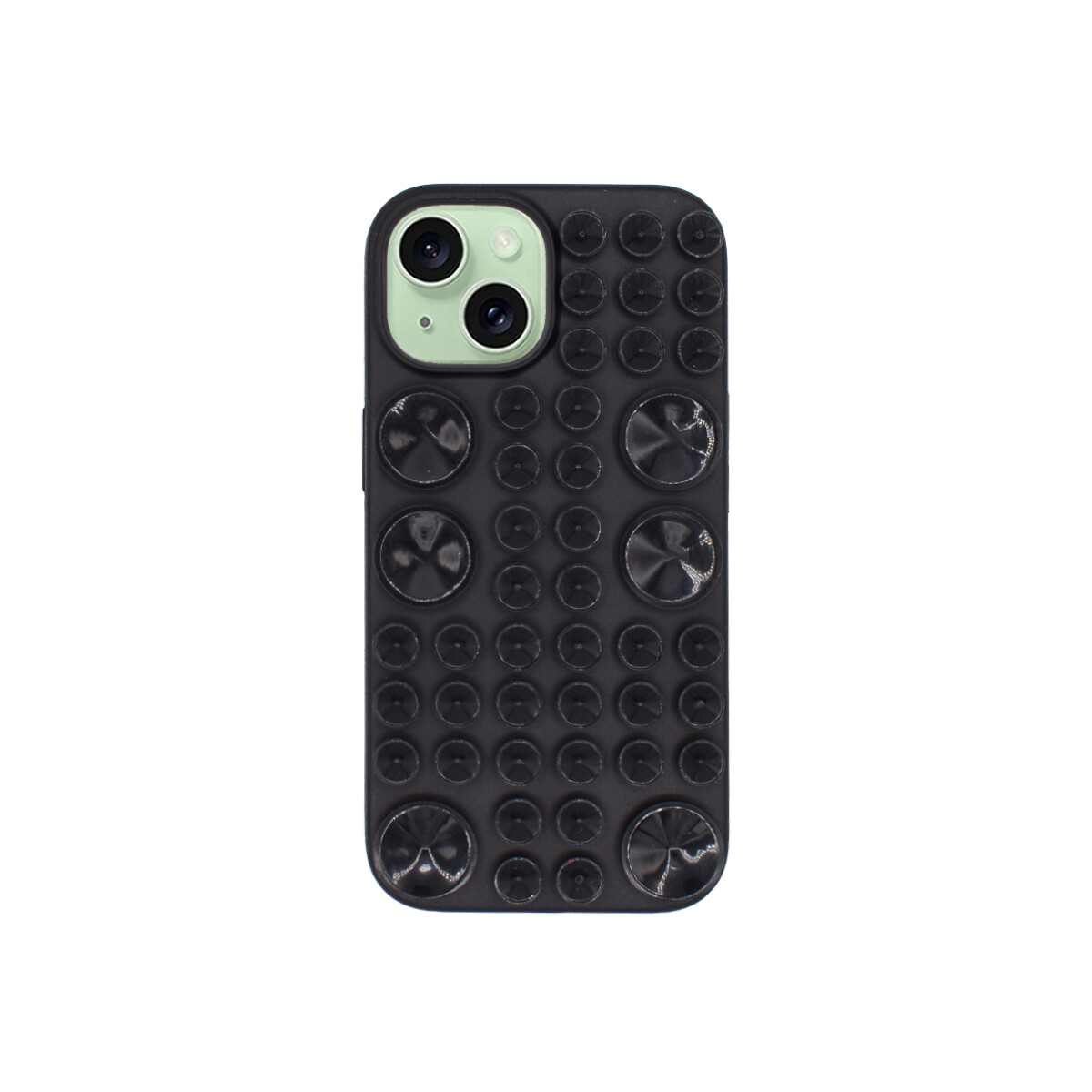 Protector para iPhone 15 con ventosas color negro 
