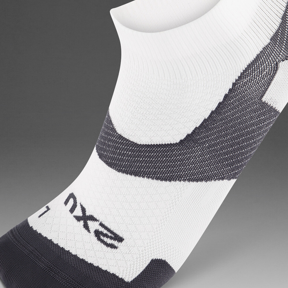 Medias Running Vectr Ultralight 1/4 Crew Unisex White/grey