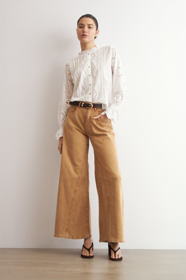 Camisa romántica blanco