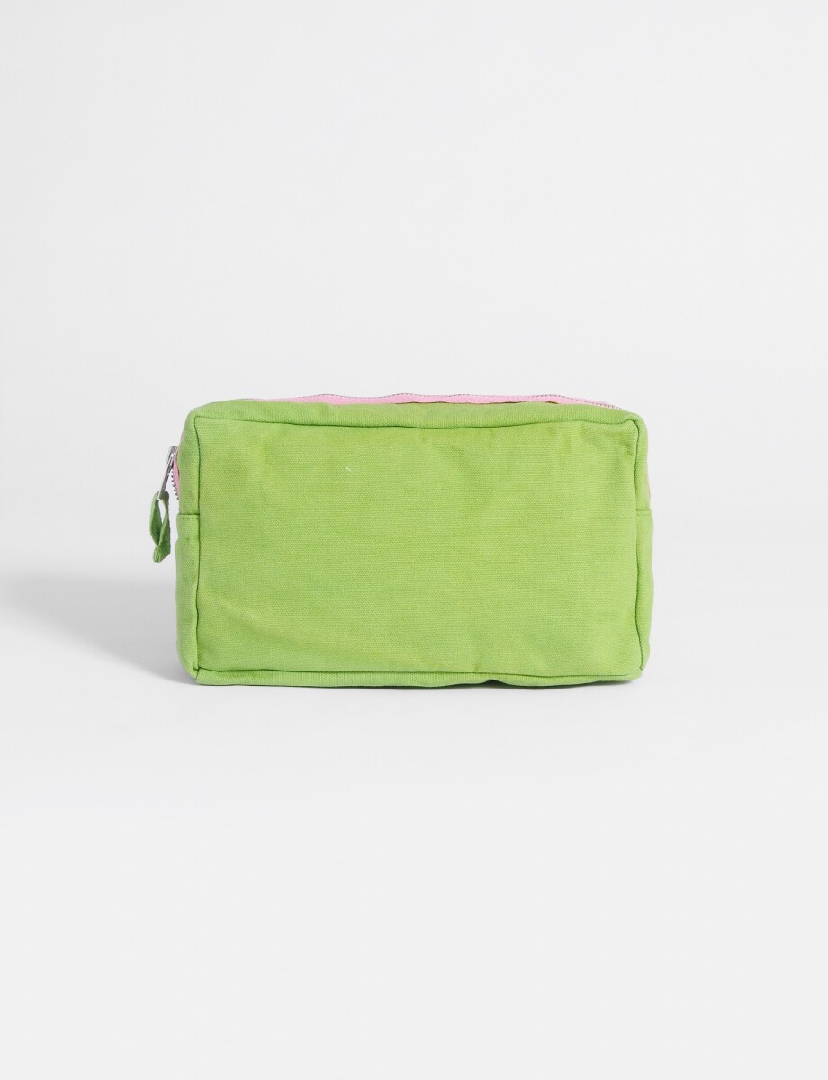 Estuche tela contraste - verde 