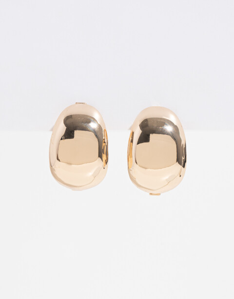 Aros Colgantes Cortos Metal Aros Cortos Chunky - Dorado