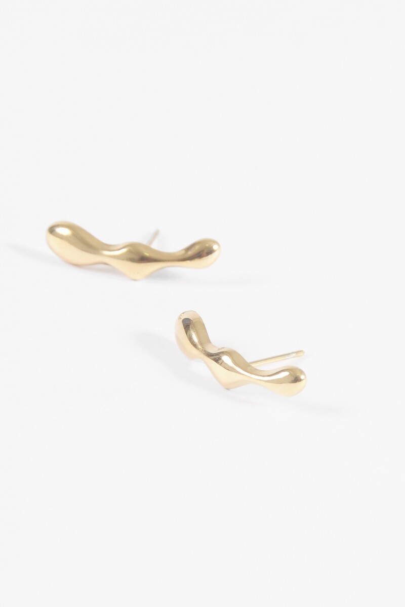 Aros pasante acero irregular dorado