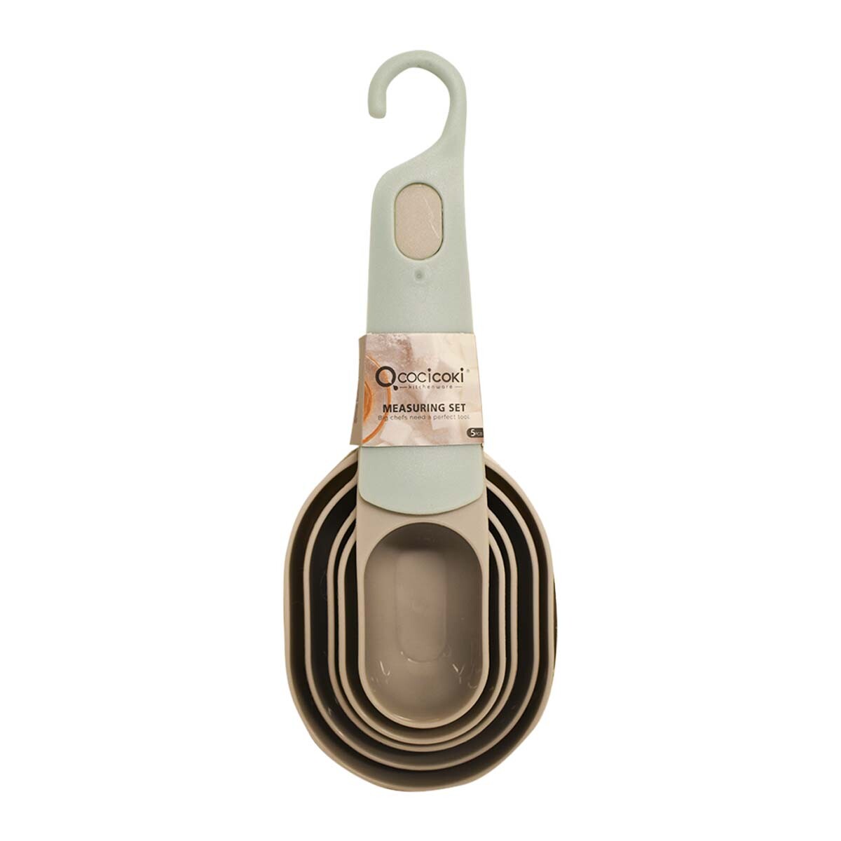 Kit 5 Cucharas Medidoras para Cocina en Varias Medidas - Gris 
