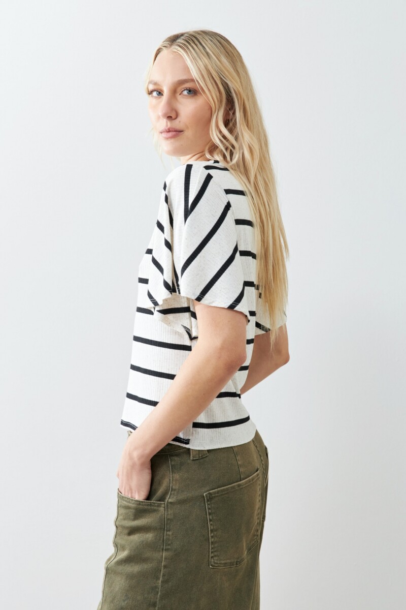 Remera rayada crudo