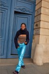 Leather Jeans Galácticos Celeste