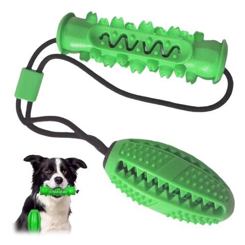 Juguete Dental Mascota Limpiador Higiene Morder Perros Color Variante Verde