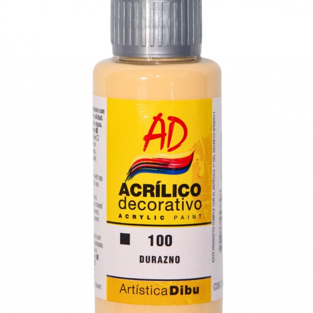 PINTURA ACRILICA ARTISTICA DIBU 60 ML. DIFERENTES COLORES COLOR DURAZNO 100