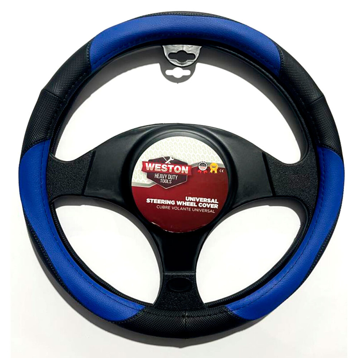 CUBRE VOLANTE - NEGRO Y AZUL - 