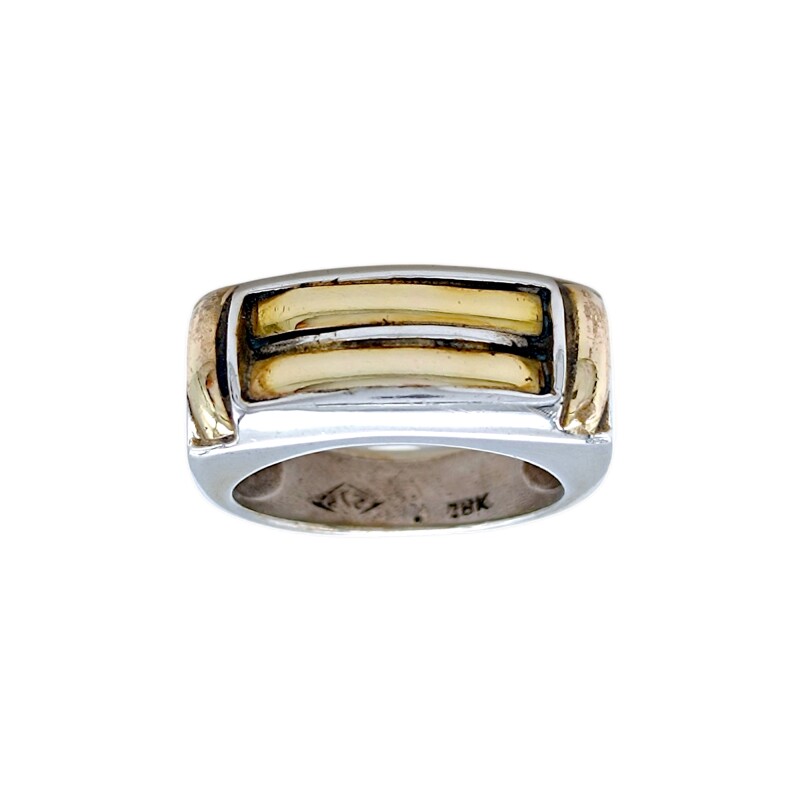 Anillo Mesa-Plata y Oro- Sin Piedra-AN5113 sinpiedra