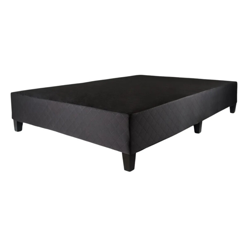 Box Para Sommier Capitoneado Con Patas Dos Plaza Negro Negro
