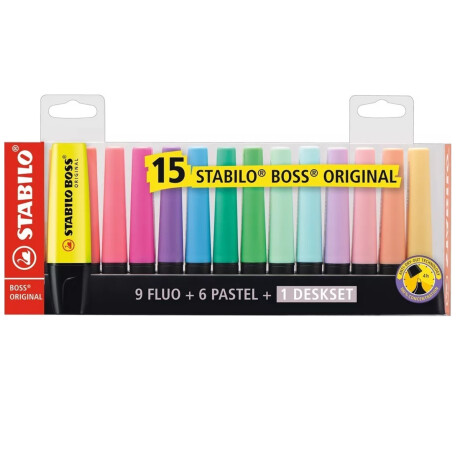 Stabilo Boss + Desk set x15 unidades SURTIDO