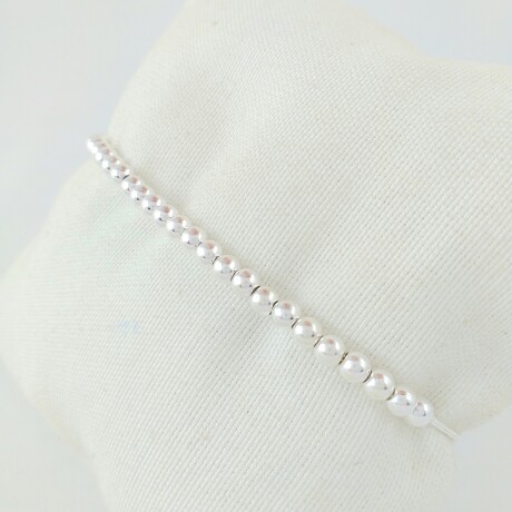Pulsera de plata 925 con cuentas 3,5mm, auto-ajustable. Pulsera de plata 925 con cuentas 3,5mm, auto-ajustable.