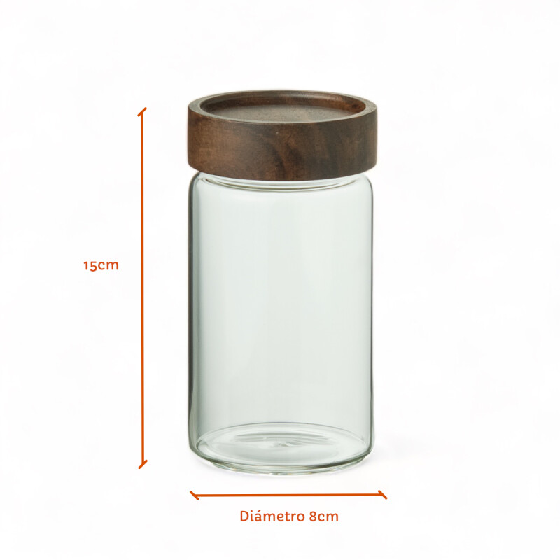 Recipiente Borosilicato Tapa Madera 580 Ml Sin Color