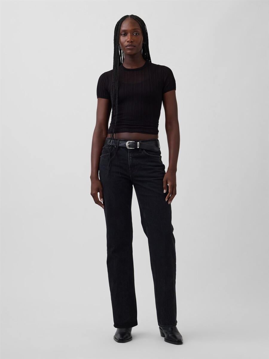 Jean Relaxed Straight Mujer - Black Ellis 