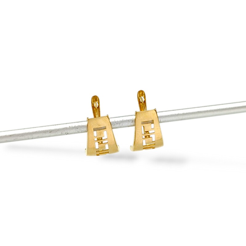 Caravanas aros Greca de oro - Oro bajo - Sin piedra- CA8082 sinpiedra