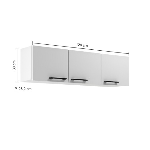 Aéreo Alacena Modular Tres Puertas Asas Polipropileno Blanco Aéreo Alacena Modular Tres Puertas Asas Polipropileno Blanco