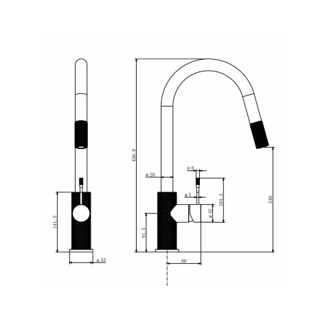 Griferia De Mesada De Cocina Monocomando En Bronce Cepillado - Serie Singature BRONCE