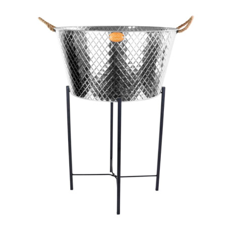 Balde para botellas galvanizado con base alta Rombos Party Time 51x38.5x27cm Balde para botellas galvanizado con base alta Rombos Party Time 51x38.5x27cm