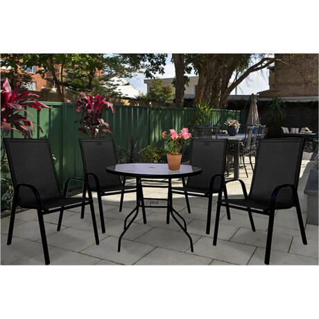 SET DE JARDIN ACERO-Y-TEXTILINA NEGRO MINORI