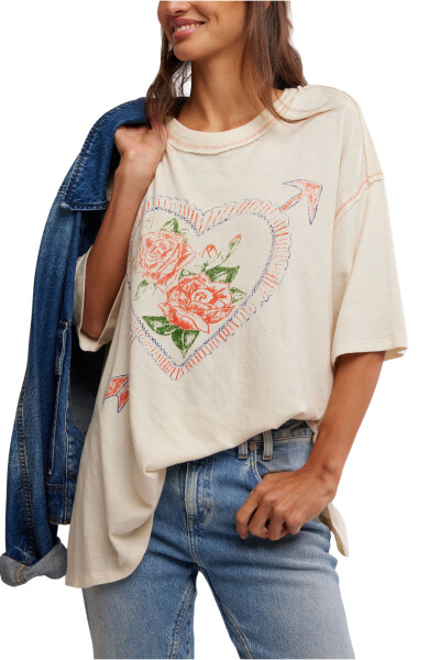 LOVE ROSE TEE Marfil