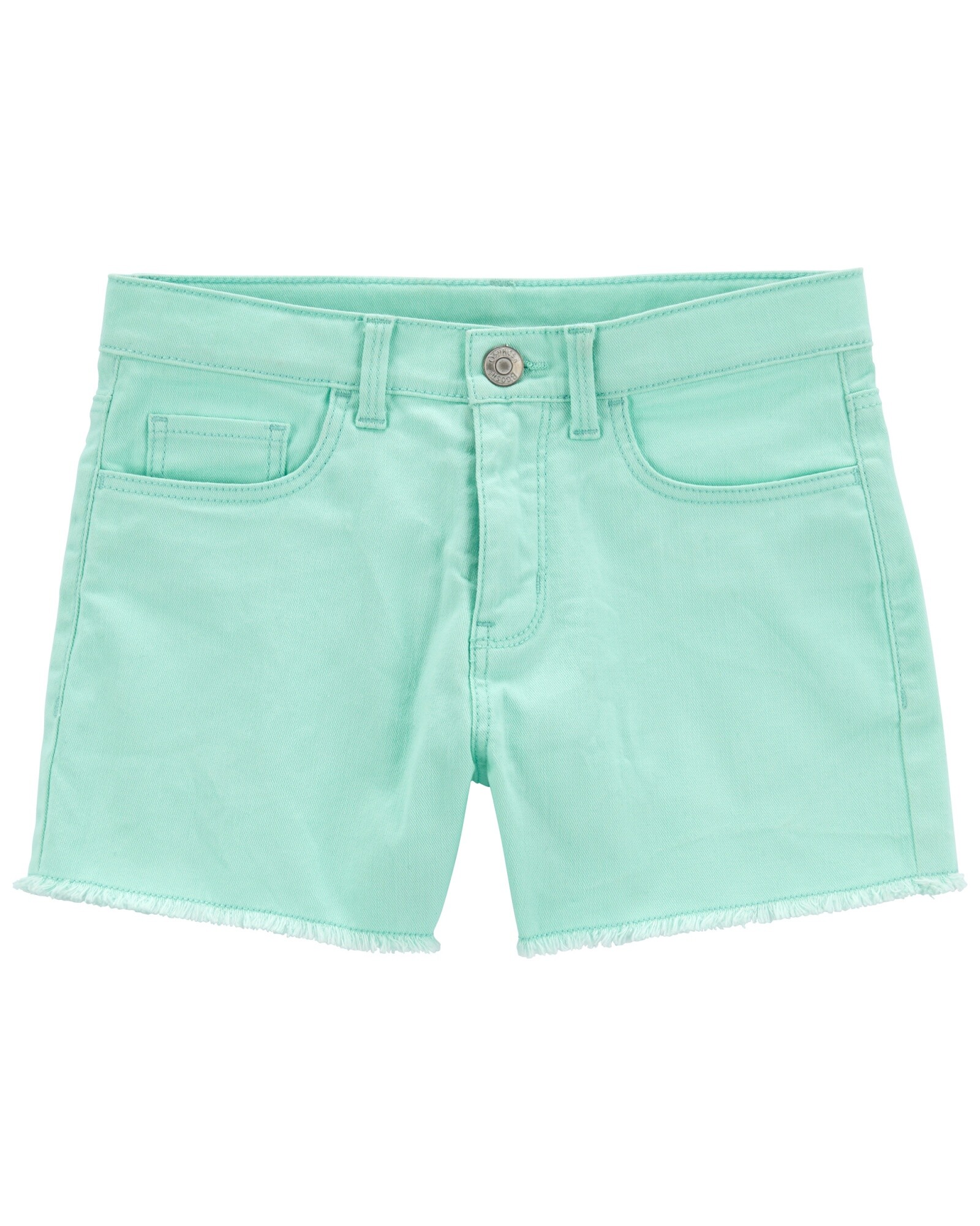 Short de sarga con dobladillo crudo Sin color