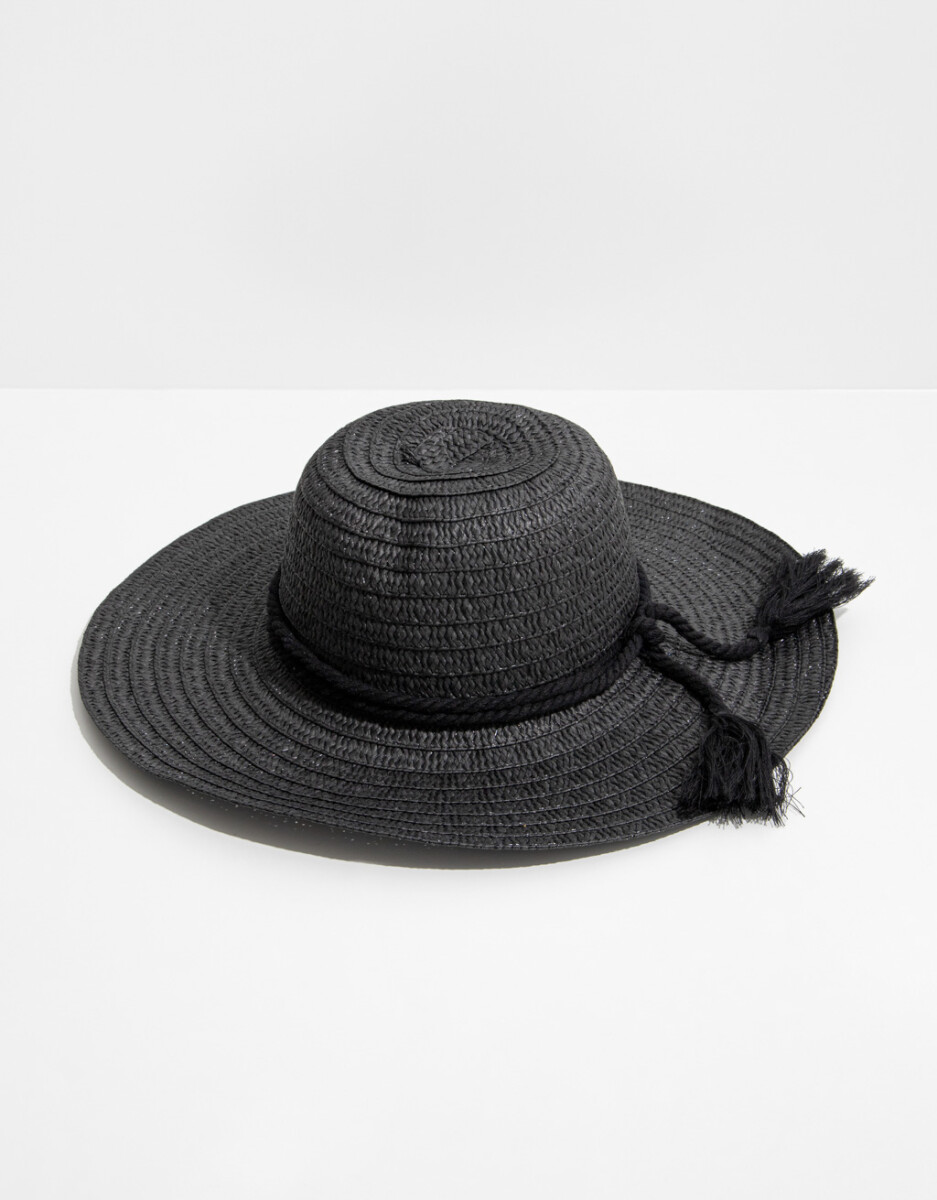 Sombreros Negro Con Cordon 