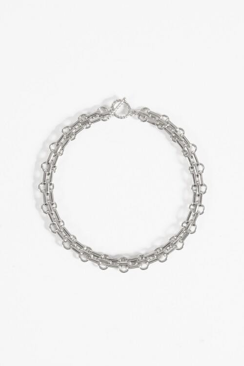 Collar choker eslabones plateado