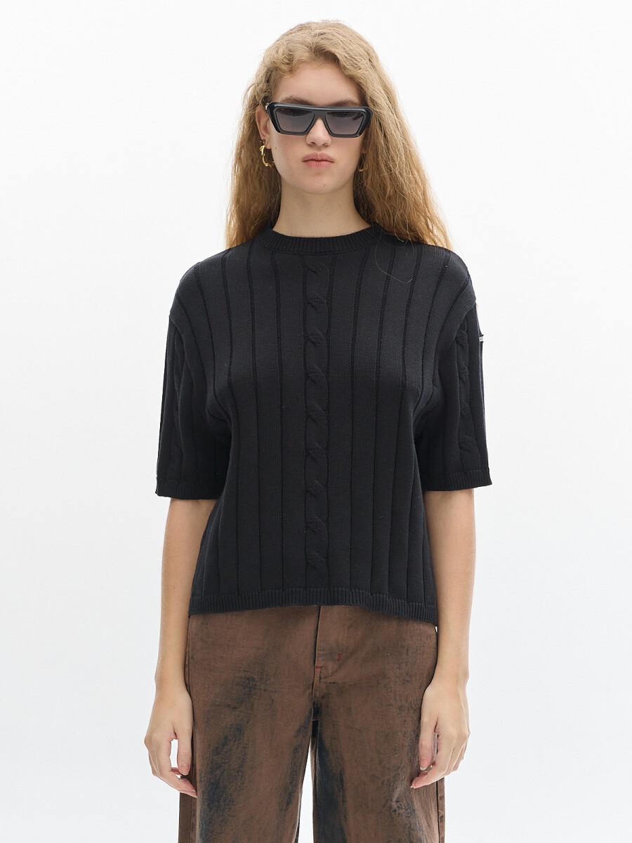 Knit T-shirt Jody - Negro 