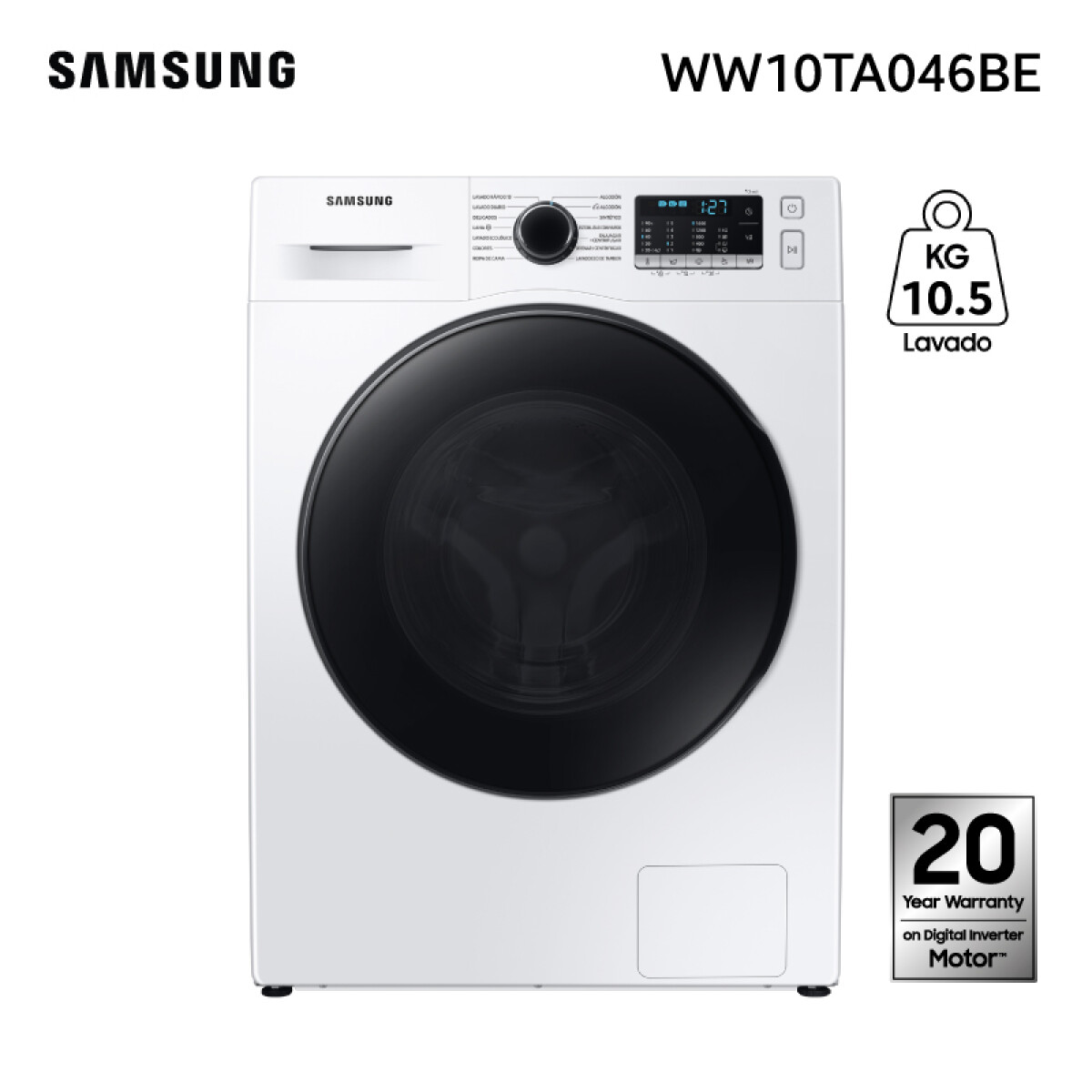 LAVARROPAS SAMSUNG 10.5 KG C/FRONTAL WW10TA046BE 