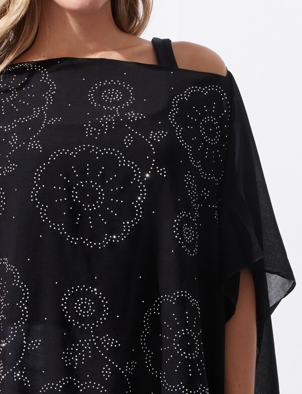Poncho Noche NEGRO/PLATEADO