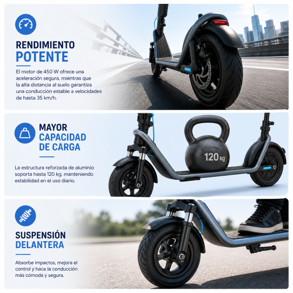 Monopatín Eléctrico Proove Urban Plus 450w GRIS