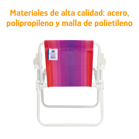 Silla Infantil Alta Acero Mor Plegable Reforzada 30kg Coral/violeta