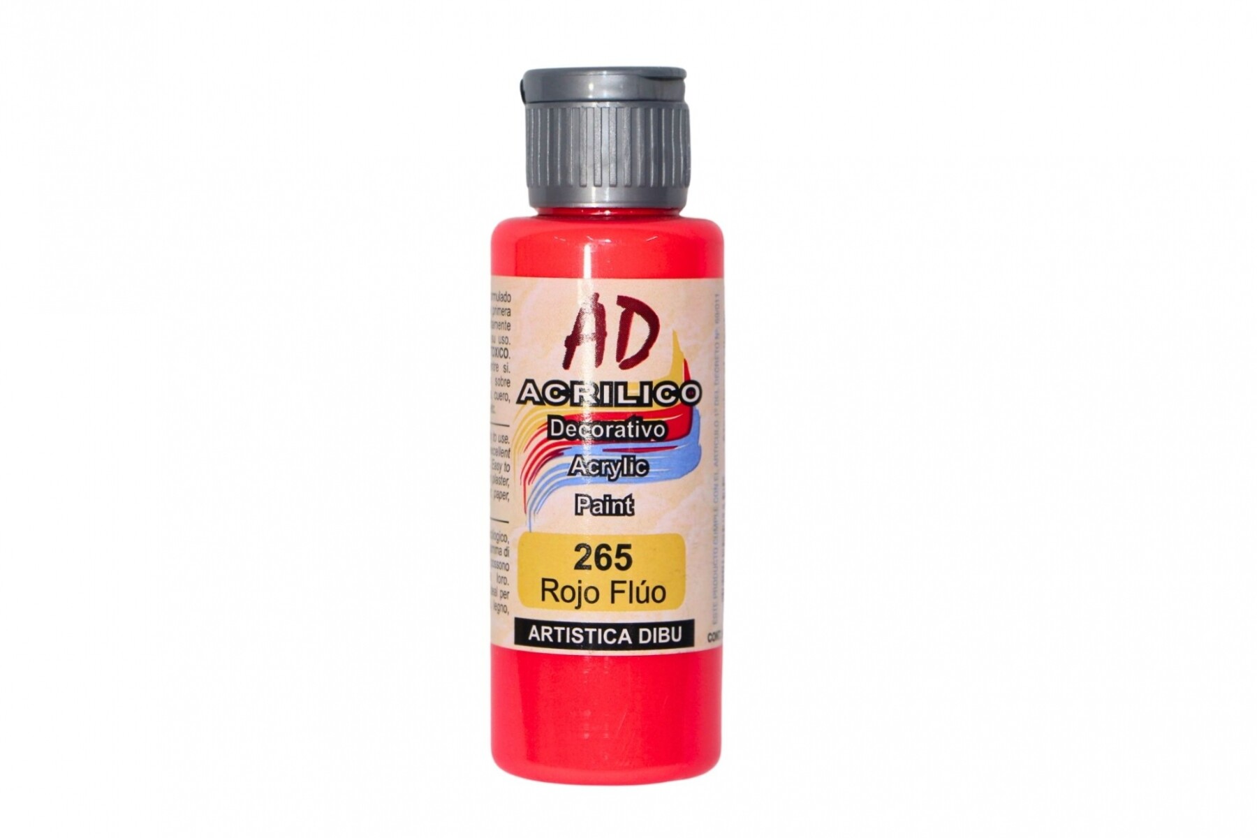 PINTURA ACRILICA ARTISTICA DIBU 60 ML. DIFERENTES COLORES - COLOR ROJO FLUO 265 