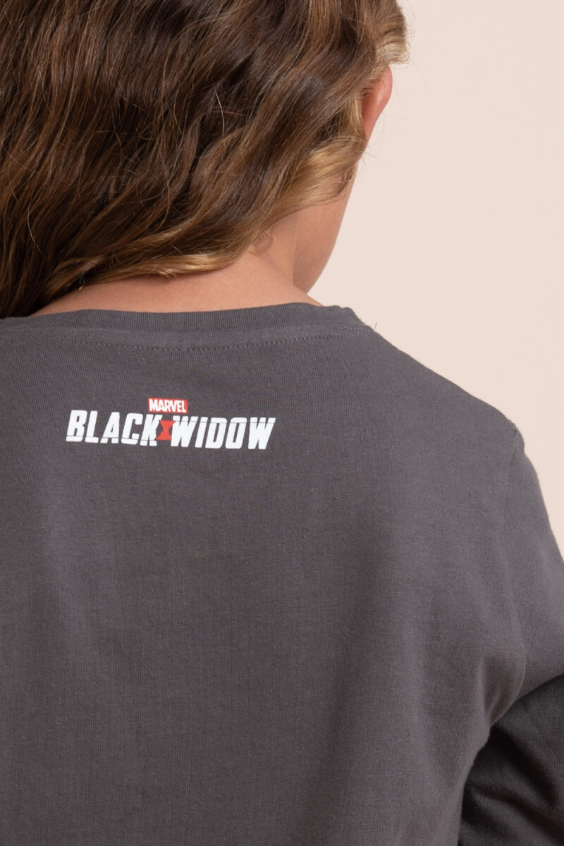 Camiseta con estampa Black Widow gris oscuro