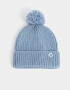 Gorro Romántico Gorro Tejido Con Pompón - Azul Celeste
