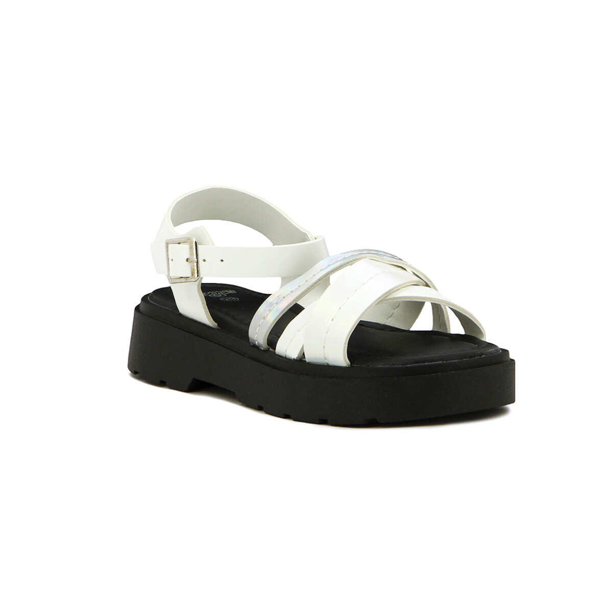 Sandalias Niñas Angus Tira Cruzada Y Hebilla - Blanco 