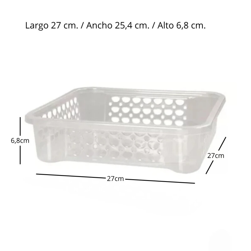 Set x2 Cesto rectangular calado Sanremo TRANSPARENTE