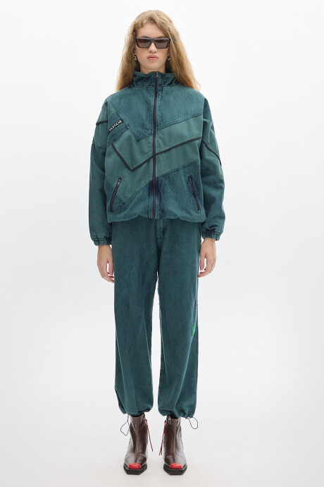 Campera Olímpica Denim Washed Green